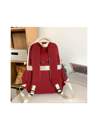 Simple Casual Backpack (Red) – স্টাইলিশ, হালকা ও টেকসই